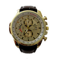 فروش ویژه ساعت کاسیو بند چرم - مدل EF-558