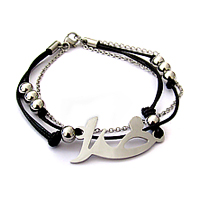 فروش ویژه دستبند چرم و استیل طرح خدا