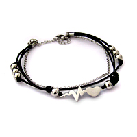 فروش ویژه دستبند چرم و استیل طرح ضربان قلب