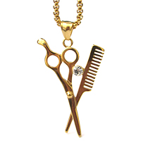 فروش ویژه گردنبند لاکچری طرح شانه و قیچی