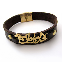 فروش ویژه دستبند چرم طرح خدا با من است